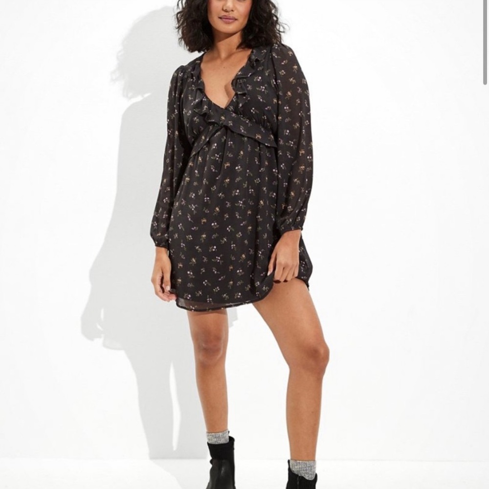 American Eagle | Floral Ruffle Mini Dress